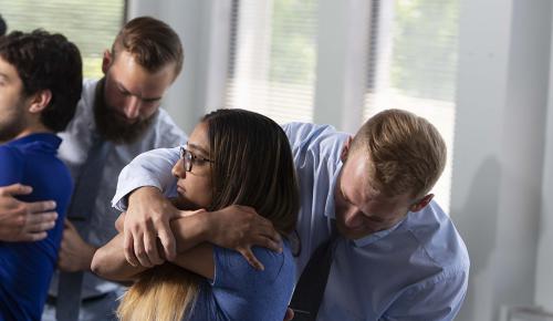 Students practicing chiropractic techniques