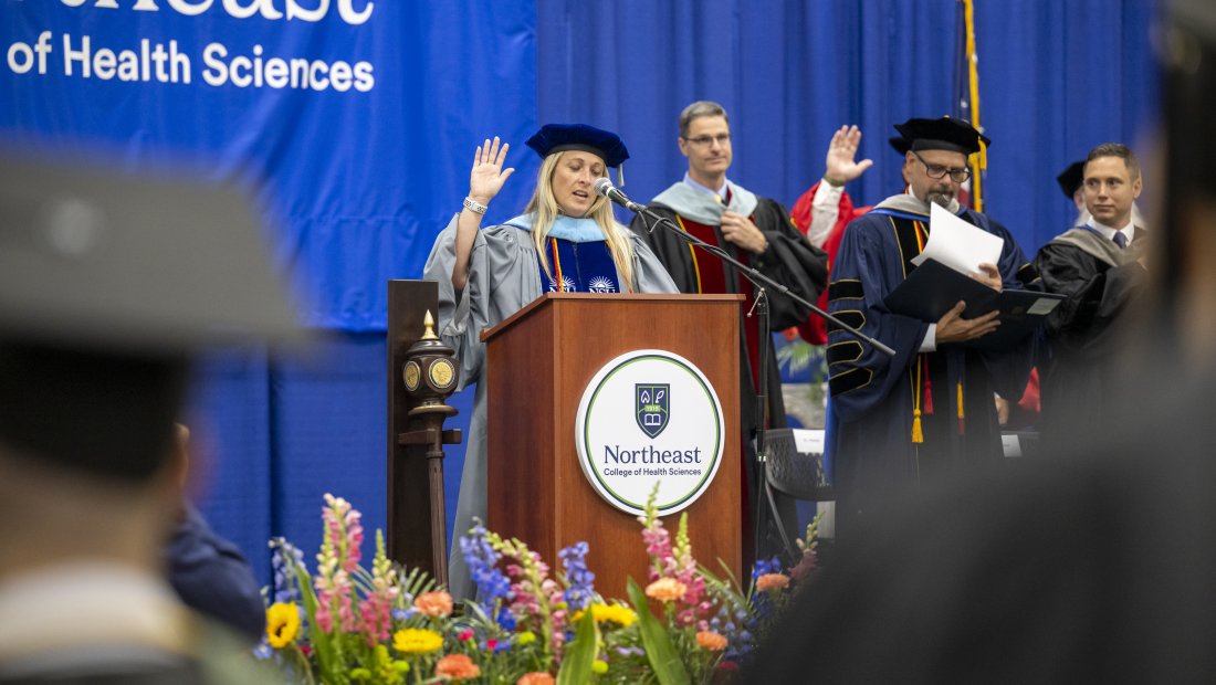 Dr. Maneri leading chiropractors in the oath