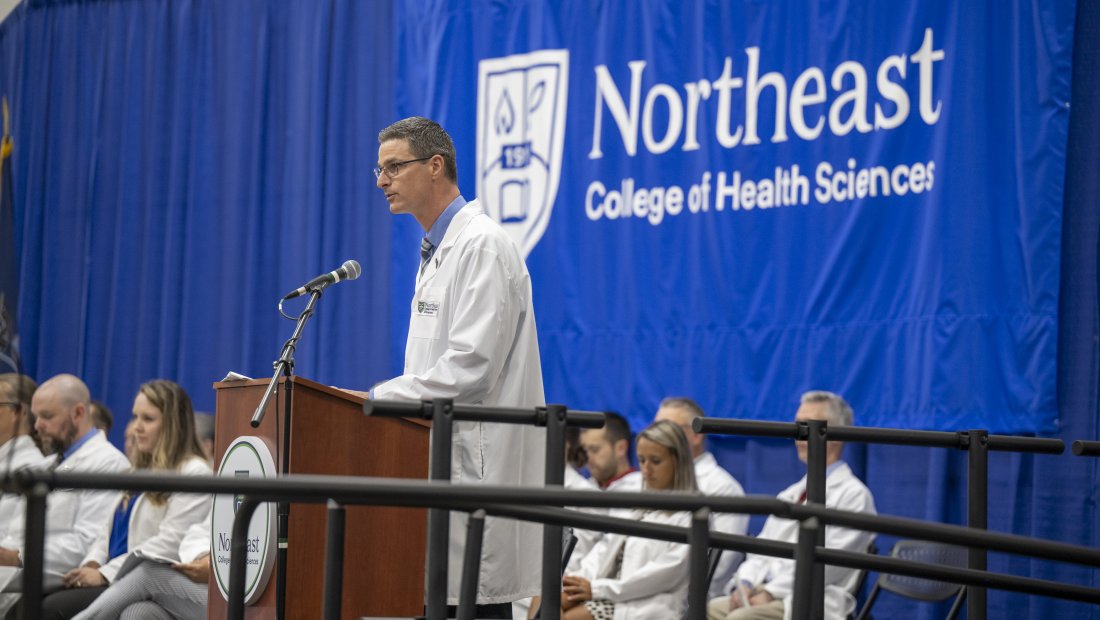 Dr. Poirier at Transitions Ceremony