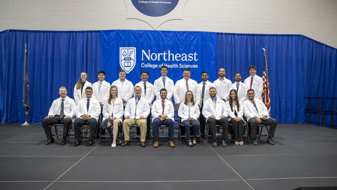 7th trimester students now wearing white coats at the end of Transitions