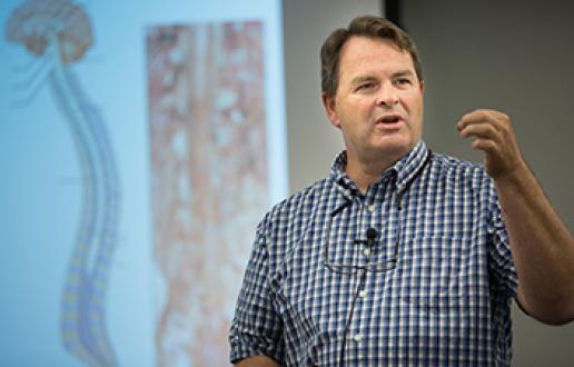 A professor lecturing