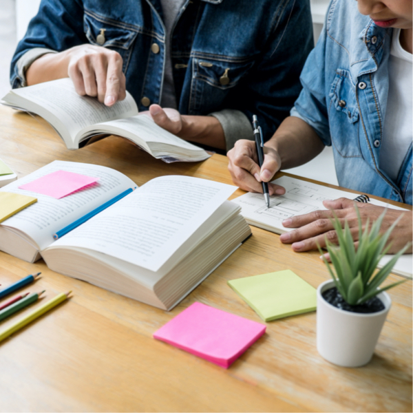 Students studying together