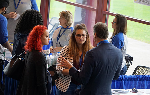Northeast students listening to a professor